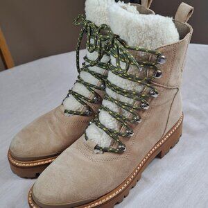 MARC FISHER IZZIE LUGSOLE LACE UP LEATHER ANKLE BOOTS SIZE 7